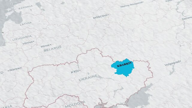 Kharkiv Map.Map overview of Kharkiv region in Ukraine &ndash; journey through the city