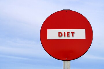 no diet concept. word diet written on a forbidden sign.