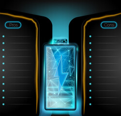 battery low poly charge indicators with pron and cons list