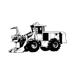 726, Skidder tigercat Feller Buncher - Heavy Equipment - Heavy Machinery, Construction Machinery Stencil Cut File