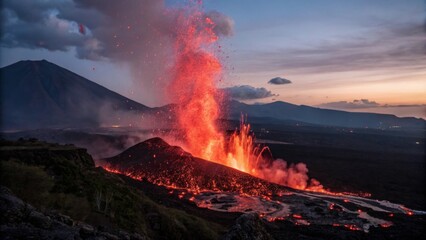 Fototapeta premium burning fire in the mountains