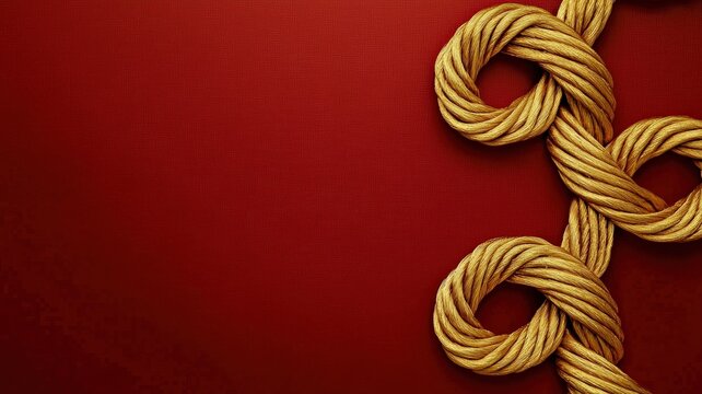 Subtle composition of golden Chinese knots over a rich red background, elegant and festive, perfect for Chinese New Year, Lunar New Year, holiday celebrations, and cultural illustrations.