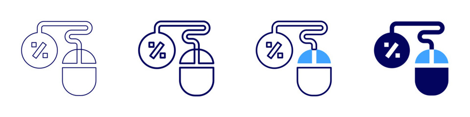 Behavioral retargeting icon in 4 different styles. Thin Line, Line, Bold Line, Duotone. Duotone style. Editable stroke