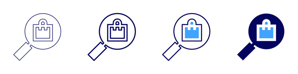 Behavioral targeting​ icon in 4 different styles. Thin Line, Line, Bold Line, Duotone. Duotone style. Editable stroke