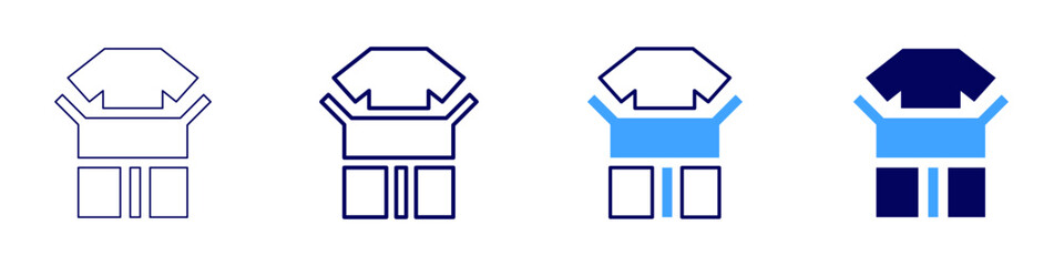 Crowdsourced product reviews icon in 4 different styles. Thin Line, Line, Bold Line, Duotone. Duotone style. Editable stroke