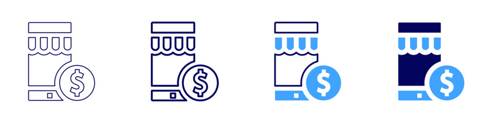 Customer inquiry icon in 4 different styles. Thin Line, Line, Bold Line, Duotone. Duotone style. Editable stroke