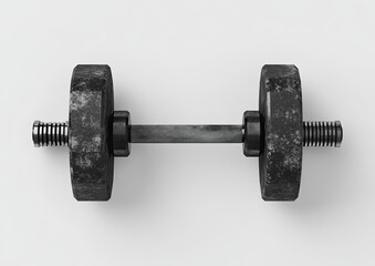 Fototapeta premium A pair of worn dumbbells. The weights show signs of use