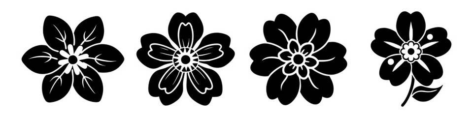 forget me not flower icon, forget me not flower silhouette vector illustration-simple silhouette illustration of forget me not flower, perfect for forget me not flower logos and icons