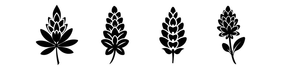 Fototapeta premium lupine flower icon, lupine flower silhouette vector illustration-simple silhouette illustration of lupine flower, perfect for lupine flower logos and icons