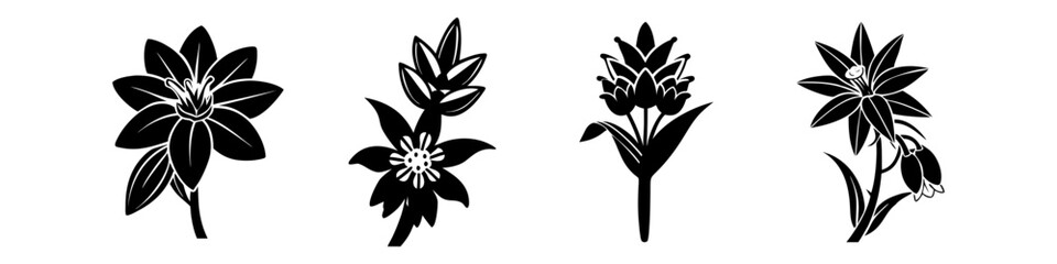 yucca flower icon, yucca flower silhouette vector illustration-simple silhouette illustration of yucca flower, perfect for yucca flower logos and icons