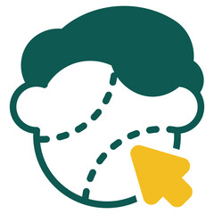 Face marking Male green icon