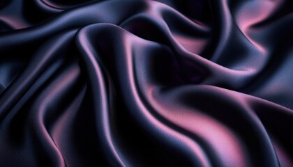 Fototapeta premium Black silk with fine wrinkles dramatic contrast glossy look
