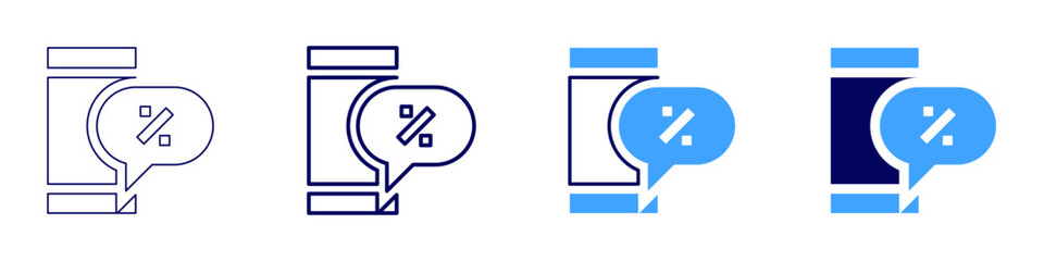 Exclusive offer icon in 4 different styles. Thin Line, Line, Bold Line, Duotone. Duotone style. Editable stroke