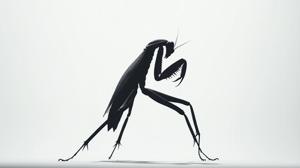 Praying Mantis in a Striking Pose with Dramatic Lighting