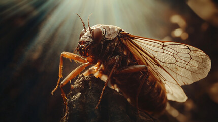 Cicada Transformation Moment Captured in Time-Lapse
