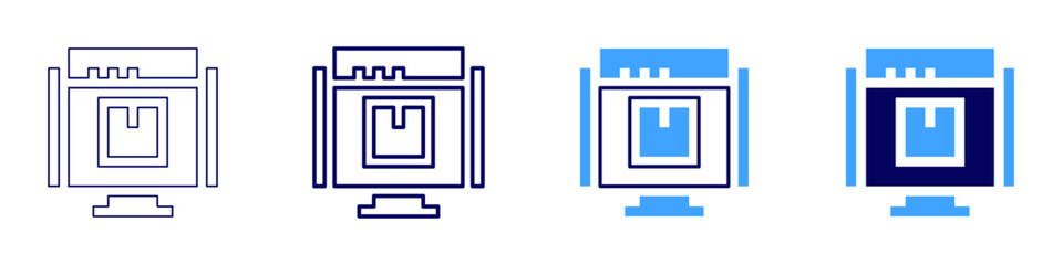 Intelligent recommendations icon in 4 different styles. Thin Line, Line, Bold Line, Duotone. Duotone style. Editable stroke