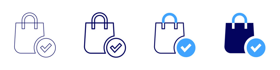 Metaverse retail space icon in 4 different styles. Thin Line, Line, Bold Line, Duotone. Duotone style. Editable stroke