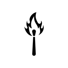 Burning Matchstick Icon Fire, Flame, Ignite, Light, Symbol