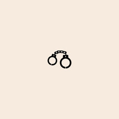 Handcuffs icon flat vector design.