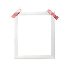 White Frame with Pink Ribbon: Photo Mockup isolated on transparent background