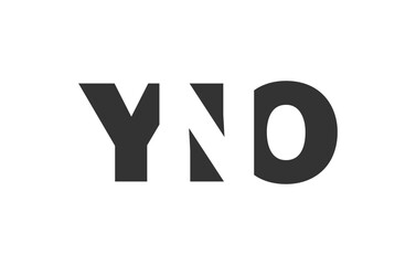 YNO logo design. Initial letter Y N O bold font style for tech startups, consulting, corporate branding. Creative company name, headlines typography identity, trendy logotype.