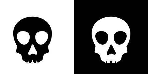 Inverted Skull Graphic Design Black and White Minimalist Art