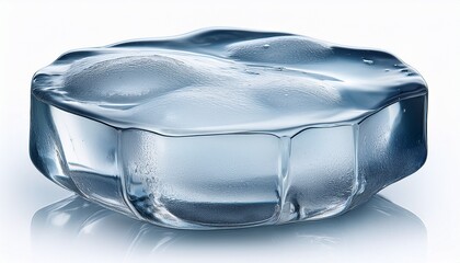round ice cube isolated on white background