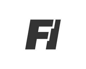 Obraz premium FI Techno Editable Font Logo For Corporate Branding. Bold, Futuristic Design With Unique Typographic Ideas. Minimal Custom Type And Dynamic Letter