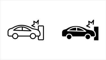 Fototapeta premium Car accident icon set, vector vector illustration on white background.