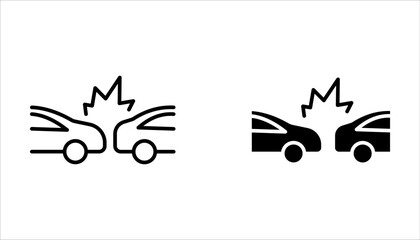 Car accident icon set, vector vector illustration on white background.