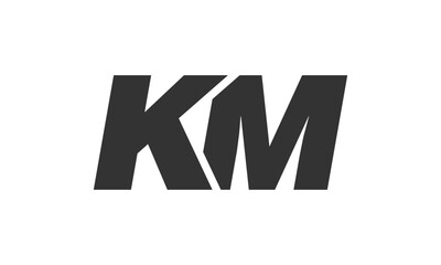 KM Techno Editable Font Logo For Corporate Branding. Bold, Futuristic Design With Unique Typographic Ideas. Minimal Custom Type And Dynamic Letter