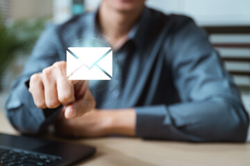 Fototapeta premium Email receive invitation contact. Newsletter mail reminder. Interface send receive.