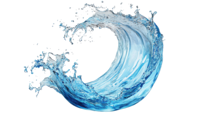 Circular wave splashing with transparent background