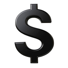 Naklejka premium A bold black dollar sign is prominently displayed, symbolizing currency and financial transactions. This graphic highlights themes of wealth, economy, and commerce