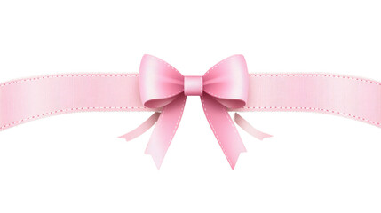A beautiful pink ribbon features a neatly tied bow at the center. Ideal for decorating gifts, party favors, or adding flair to arts and crafts projects