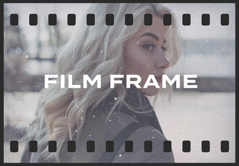 Film Frame Retro Light Leak Grain Photo Effect Paper Texture Template Mockup Overlay Style