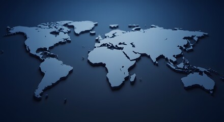 Global Perspective: A 3D Rendered World Map