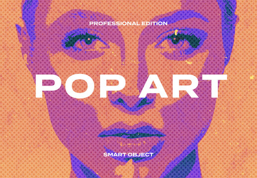 Pop Art Vectorizer Vector Cartoon Comics Photo Effect Paper Texture Template Mockup Overlay Style