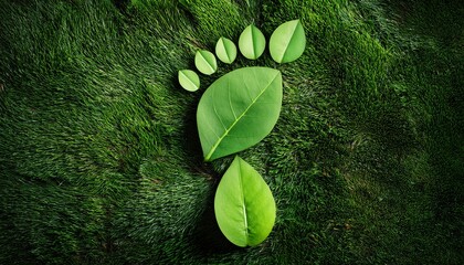 green foot made of leaves and grass