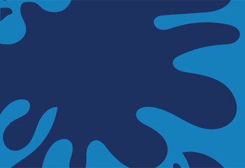 Abstract blue background with wavy lines and spots. Vector illustration.