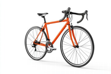 An road bicycle isolated on a white background, showcasing its lightweight frame