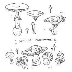 set of mushroom for templates.