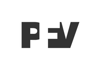 Fototapeta premium PFV logo design. Initial letter P F V bold font style for tech startups, consulting, corporate branding. Creative company name, headlines typography identity, trendy logotype.