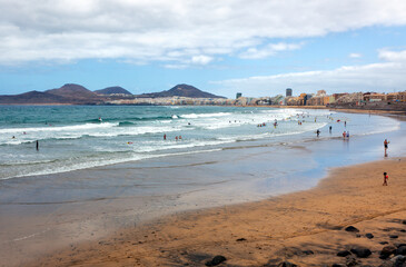 Las Canteras beach and Las Palmas de Gran Canaria