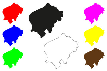 Bhatpara city (Republic of India, State of West Bengal) map vector illustration, scribble sketch Bhatpara map