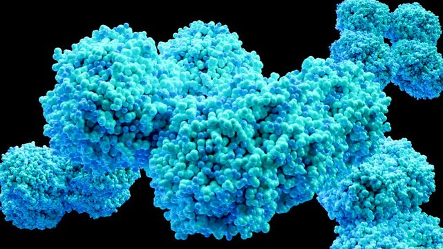 Collagen Protein synthesis, biological concept, chemistry and biochemistry, DNA proteins, hydroxyproline, closeups collagen formation, Chain of amino acids, 3d render