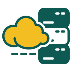 Cloud service green icon