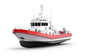 Fototapeta premium A coast guard vessel and isolated on a white background