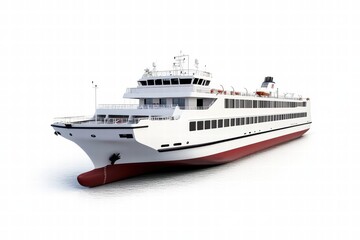 Naklejka premium A ferry ship and isolated on a white background, ultra-realistic