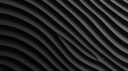 Abstract black sand dunes texture with flowing wave patterns